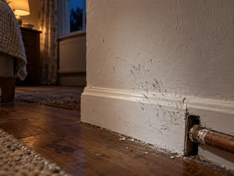 scratch marks on the walls from rats